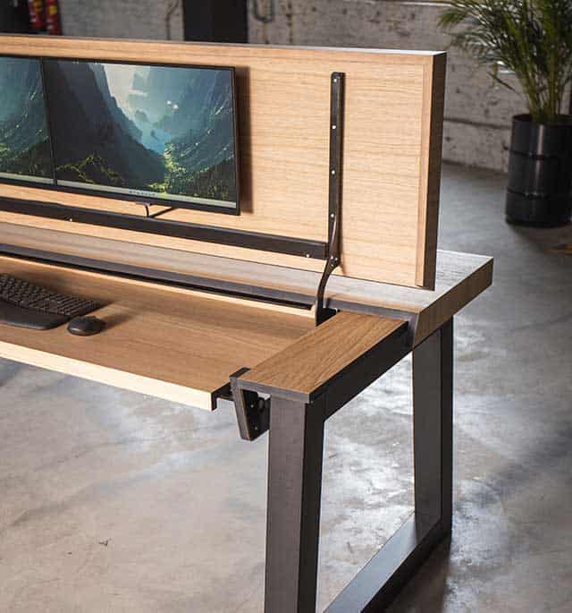 dining table with built-in workstation